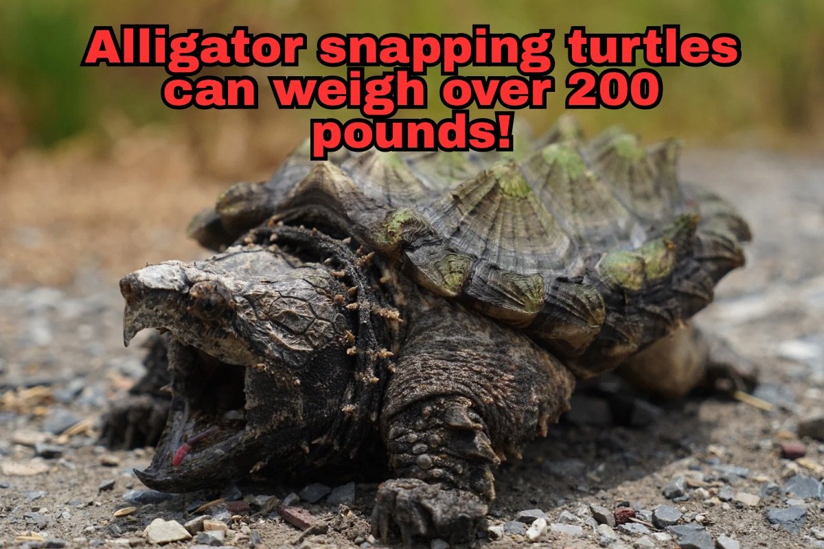 Alligator snapping turtles can weigh over 200 pounds!