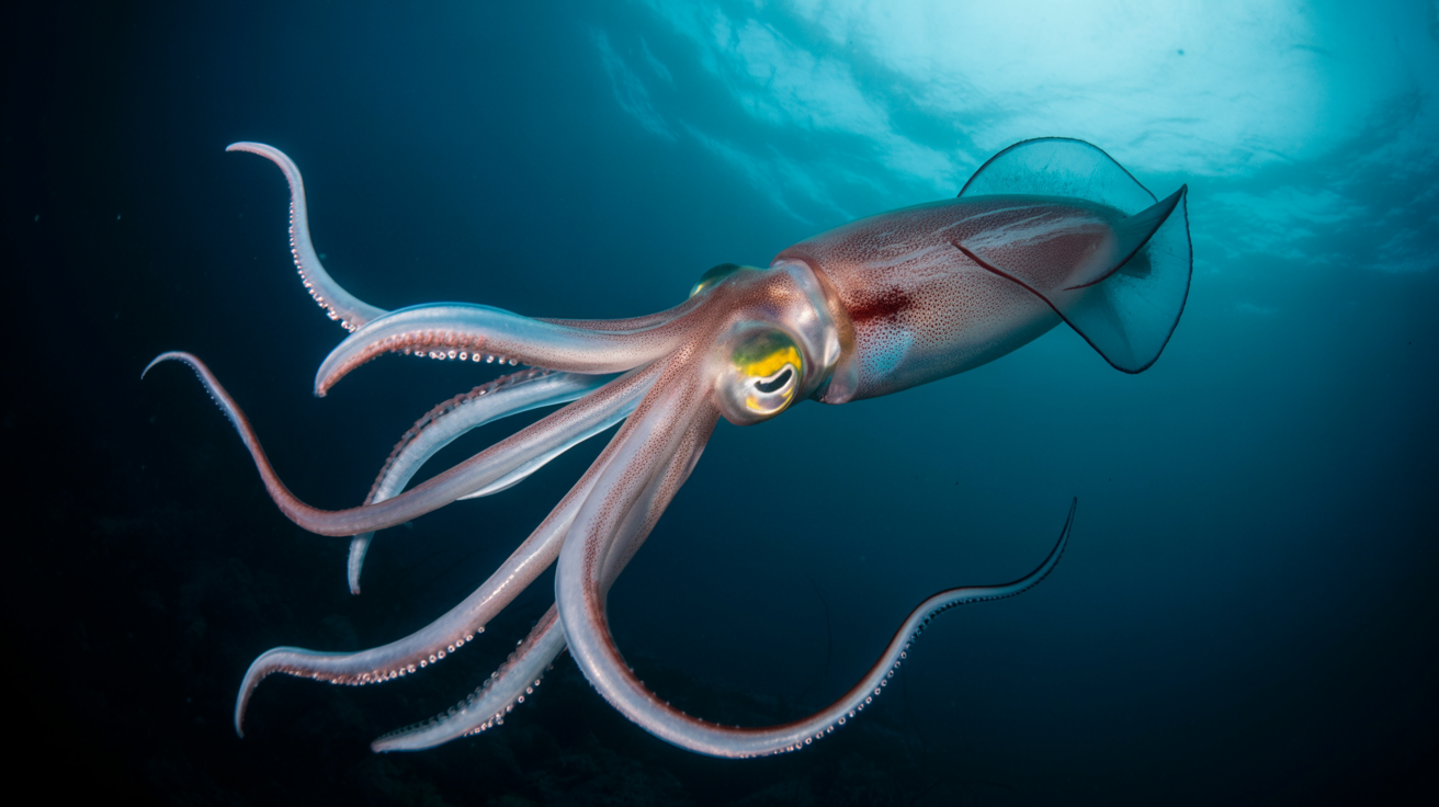 squid swimming in the ocean