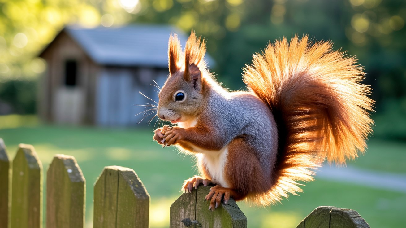 squirrel on a fence