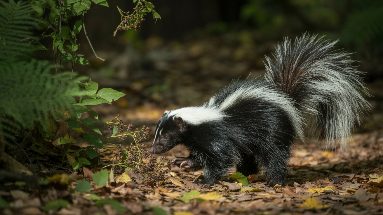skunk photo in the forest