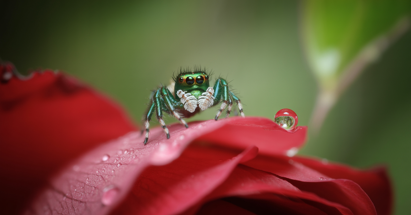 cute little spider on a flower