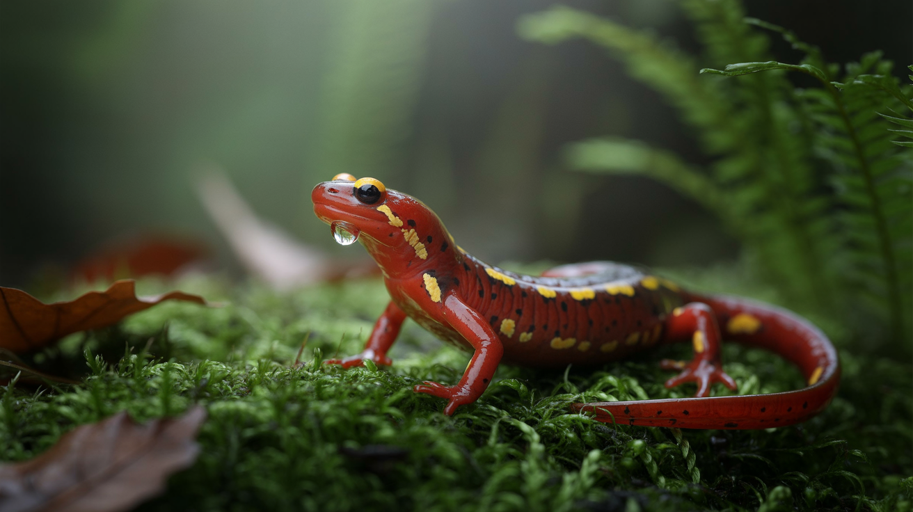 yellow and red salamander photo