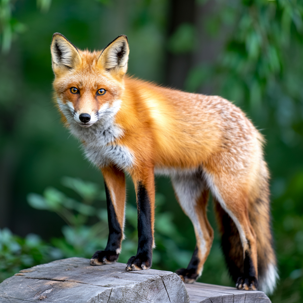 fox standing on a rock